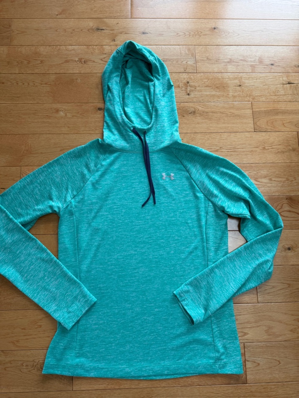 Under Armour HeatGear- Teal Hooded Lightweight Pullover, small